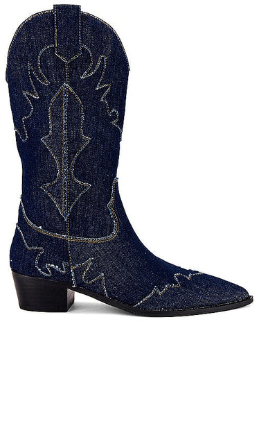 WeWoreWhat Cowboy Boot in Blue - Botte de cowboy WeWoreWhat en bleu - WeWoreWhat 蓝色牛仔靴 - WeWoreWhat Cowboystiefel in Blau - WeWoreWhat 카우보이 부츠블루 색상 - WeWoreWhat stivale da cowboy in blu