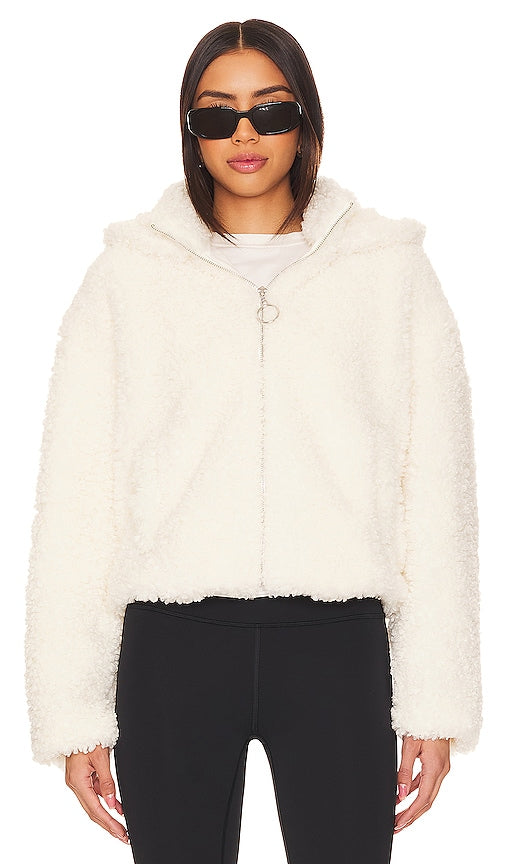 WeWoreWhat Curly Sherpa Jacket in Ivory