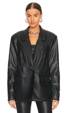 WeWoreWhat Faux Leather Blazer in Black