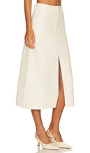 WeWoreWhat Faux Leather Midi Skirt in Cream