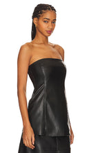 WeWoreWhat Faux Leather Strapless Top in Black