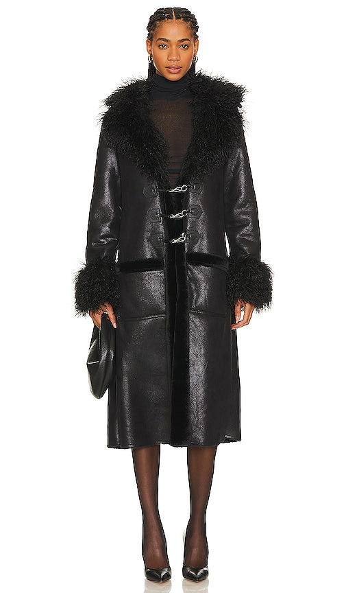 WeWoreWhat Faux Suede Bonded Trench in Black - WeWoreWhat - Trench contrecollé en faux suède - Noir - WeWoreWhat 黑色仿麂皮粘合风衣 - WeWoreWhat Trenchcoat aus gebundenem Wildlederimitat in Schwarz - WeWoreWhat 인조 스웨이드 본디드 트렌치블랙 색상 - WeWoreWhat Trench accoppiato in finta pelle scamosciata in nero
