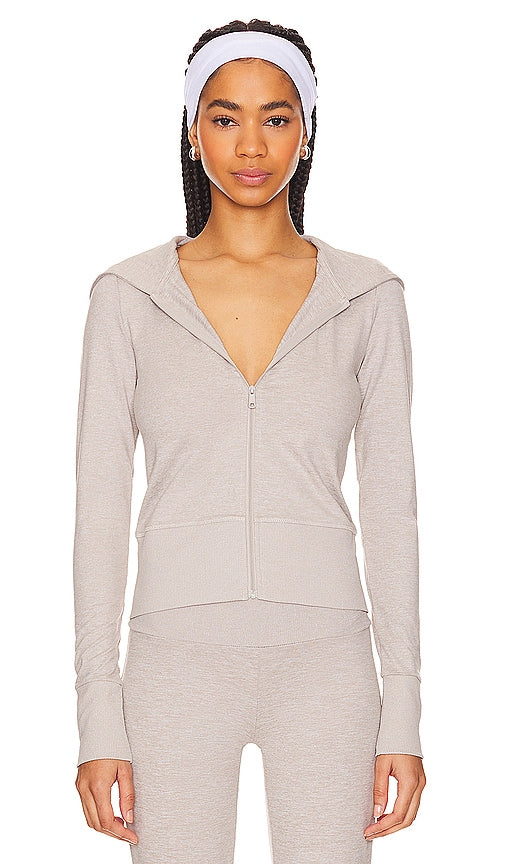 WeWoreWhat Fitted Zip Up Hoodie in Grey - WeWoreWhat - Sweat à capuche zippé ajusté - Gris - WeWoreWhat 合身灰色拉链连帽衫 - WeWoreWhat Taillierter Kapuzenpullover mit Reißverschluss in Grau - WeWoreWhat Fitted 집업 후디그레이 색상 - Felpa con cappuccio con zip aderente WeWoreWhat in grigio