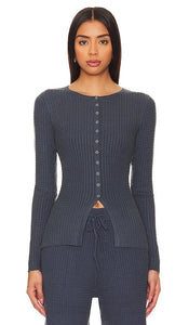 WeWoreWhat Fly Away Knit Top in Charcoal