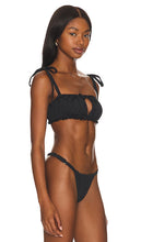WeWoreWhat Ruched Ruffle Bikini Top in Black