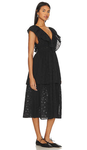 WeWoreWhat Ruffle Midi Dress in Black