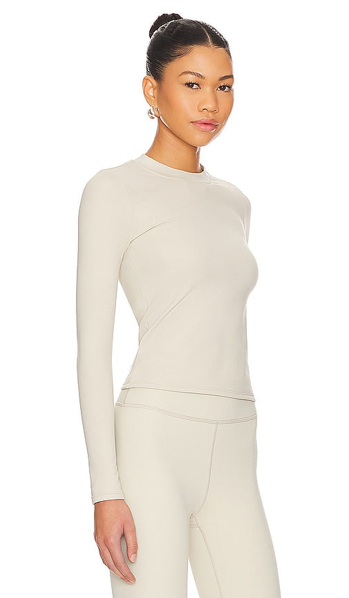 WeWoreWhat Thermal Long Sleeve Top in Taupe