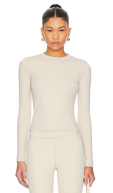WeWoreWhat Thermal Long Sleeve Top in Taupe - WeWoreWhat - Haut thermique à manches longues en taupe - WeWoreWhat 灰褐色保暖长袖上衣 - WeWoreWhat Thermo-Langarmoberteil in Taupe - WeWoreWhat 보온 긴팔 탑 - Top termico a maniche lunghe WeWoreWhat in grigio talpa