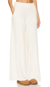 WeWoreWhat Wide Leg Pull On Boucle Pant in Ivory