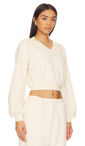 WellBeing + BeingWell Juno Cropped Sweatshirt in Ivory