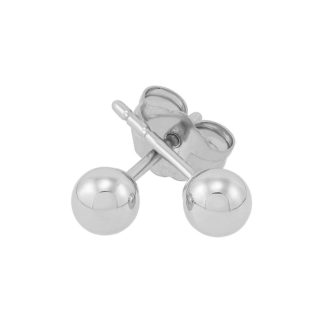 White Gold Ball Stud Earrings 4mm