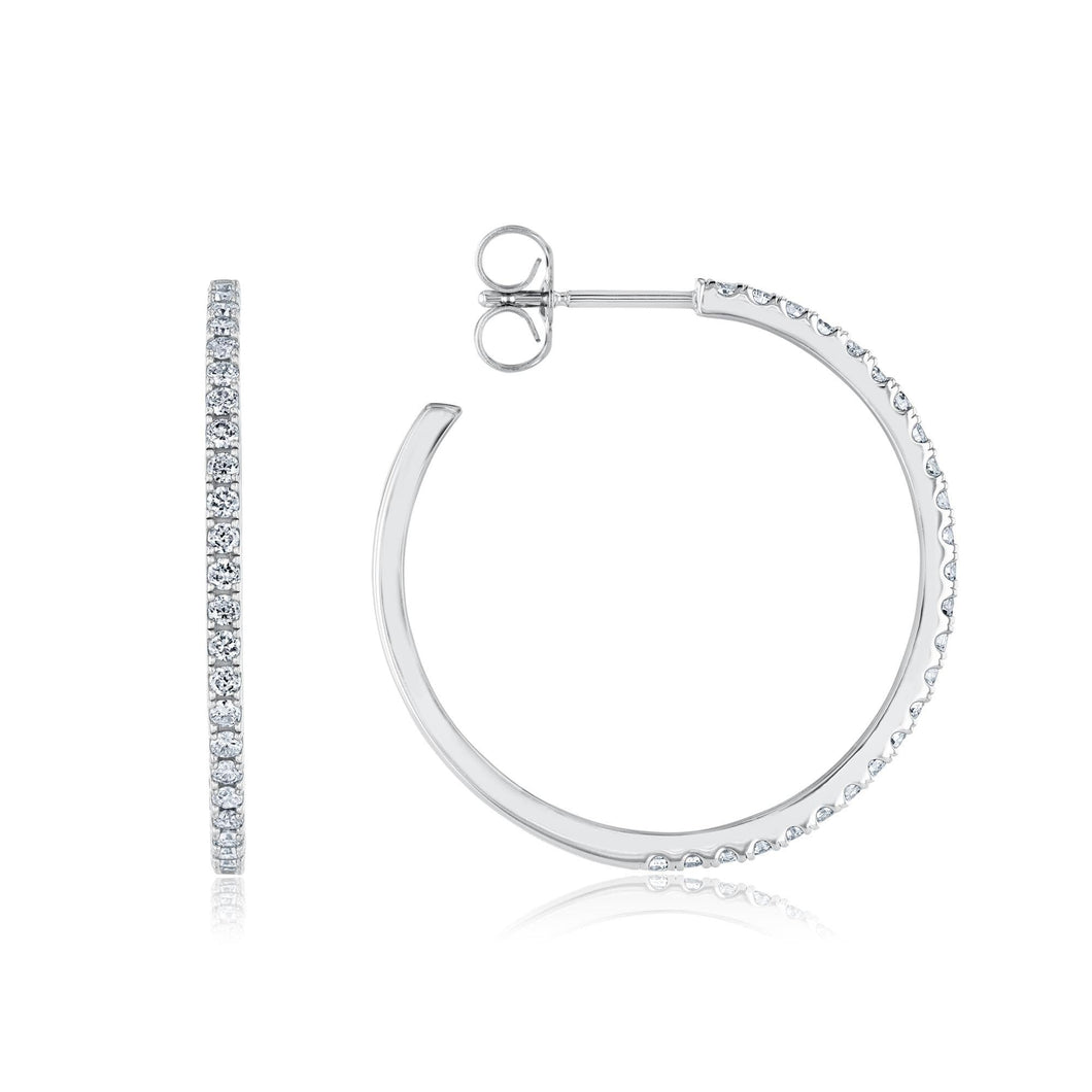 White Gold Diamond Hoop Earrings 1/2ctw
