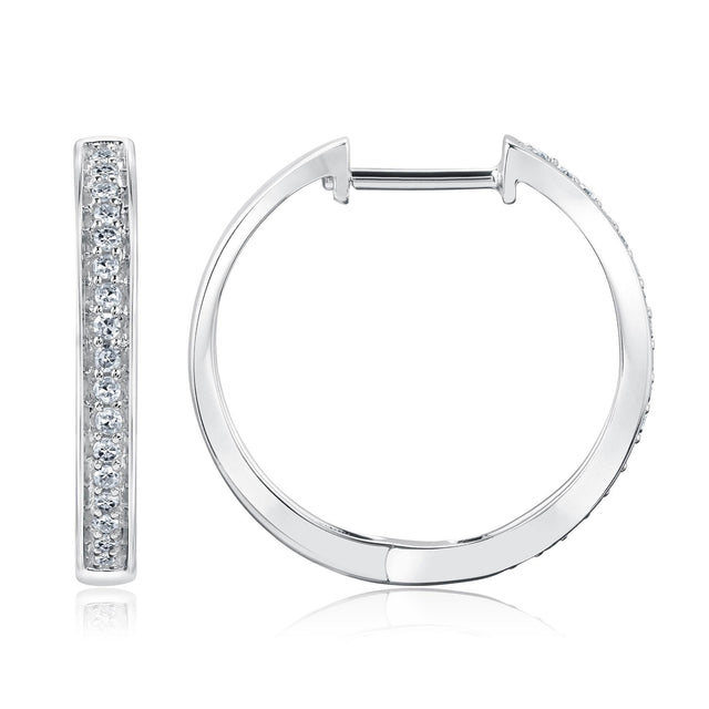 White Gold Diamond Hoop Earrings 1/5ctw