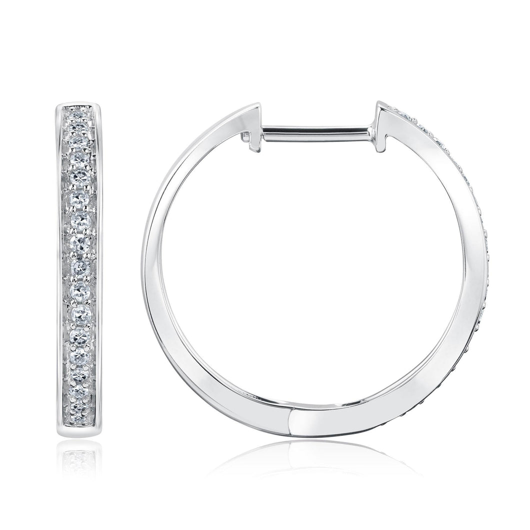 White Gold Diamond Hoop Earrings 1/5ctw