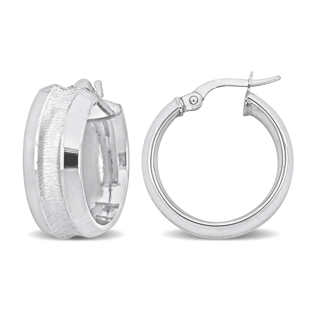White Gold Hoop Earrings | 20mm