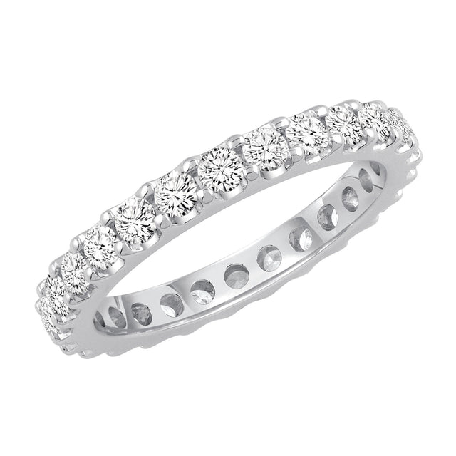 White Gold Prong Set Round Diamond Eternity Band 1 1/2ctw