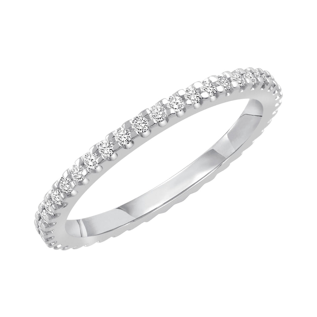 White Gold Prong Set Round Diamond Eternity Band 1/3ctw