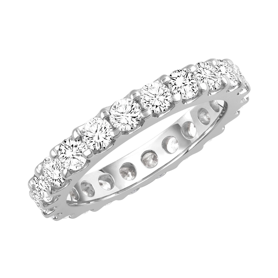 White Gold Prong Set Round Diamond Eternity Band 2ctw