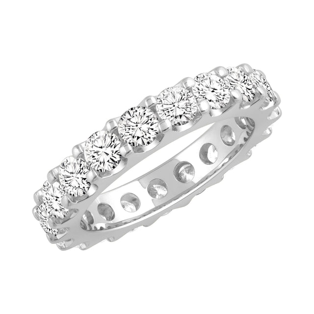 White Gold Prong Set Round Diamond Eternity Band 3ctw