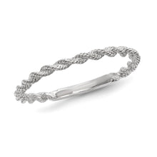 White Gold Rope Band - Size 6