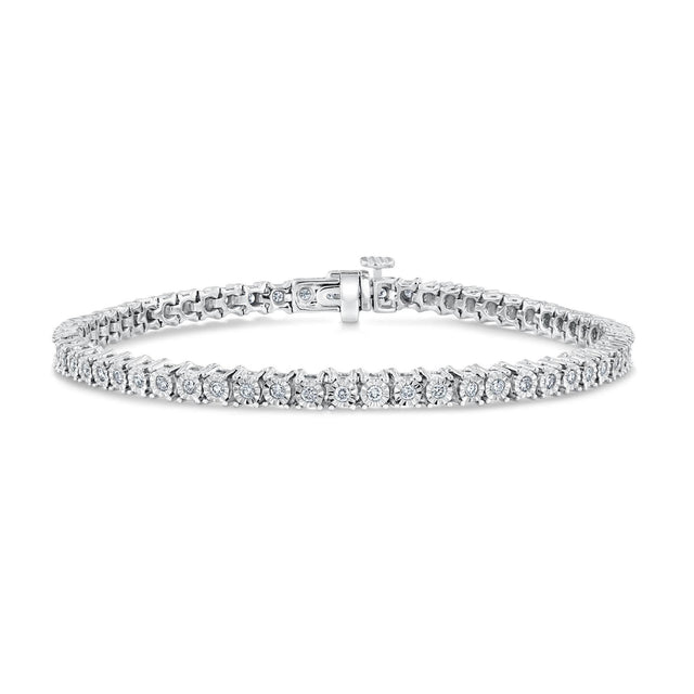 White Gold Round Diamond Tennis Bracelet 1ctw