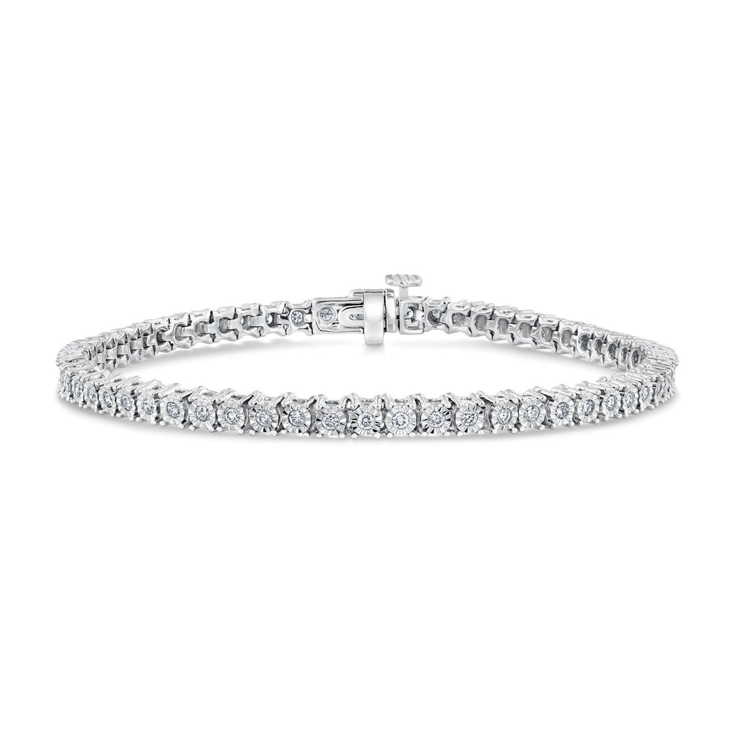 White Gold Round Diamond Tennis Bracelet 1ctw