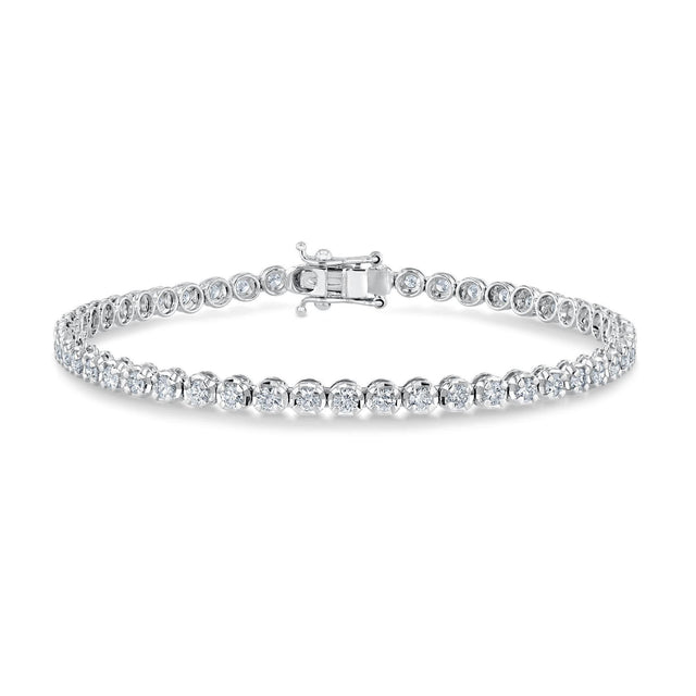 White Gold Round Diamond Tennis Bracelet 2 3/8ctw