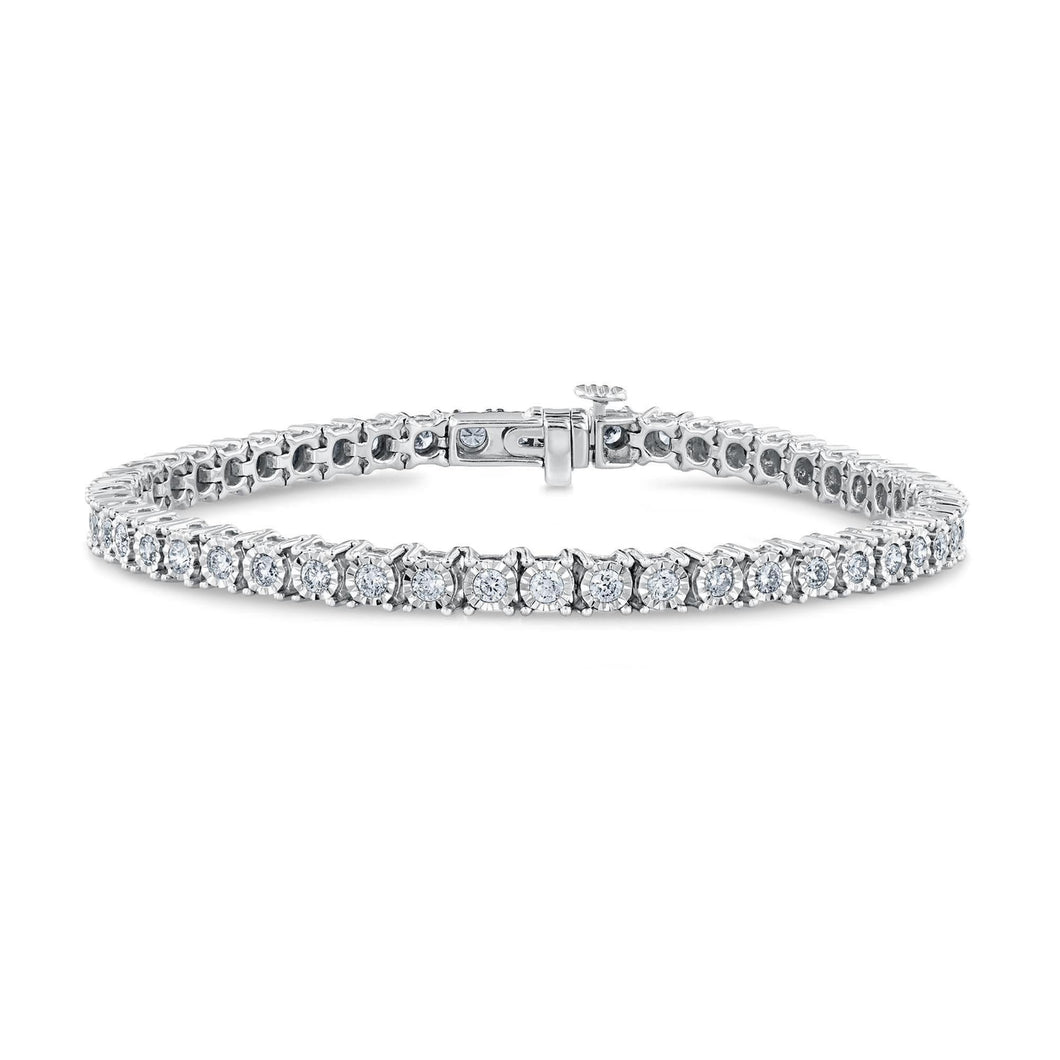 White Gold Round Diamond Tennis Bracelet 2ctw