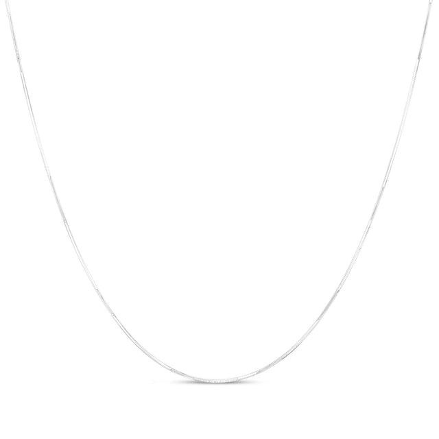 White Gold Solid Adjustable Octagonal Snake Chain Necklace | 2.2mm