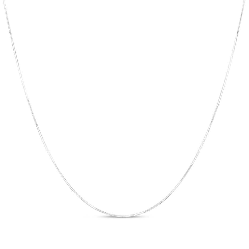 White Gold Solid Adjustable Octagonal Snake Chain Necklace | 2.2mm