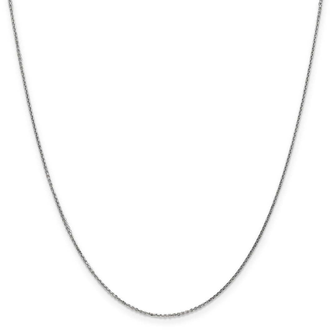 White Gold Solid Cable Chain Necklace | 0.95mm | 18 Inches