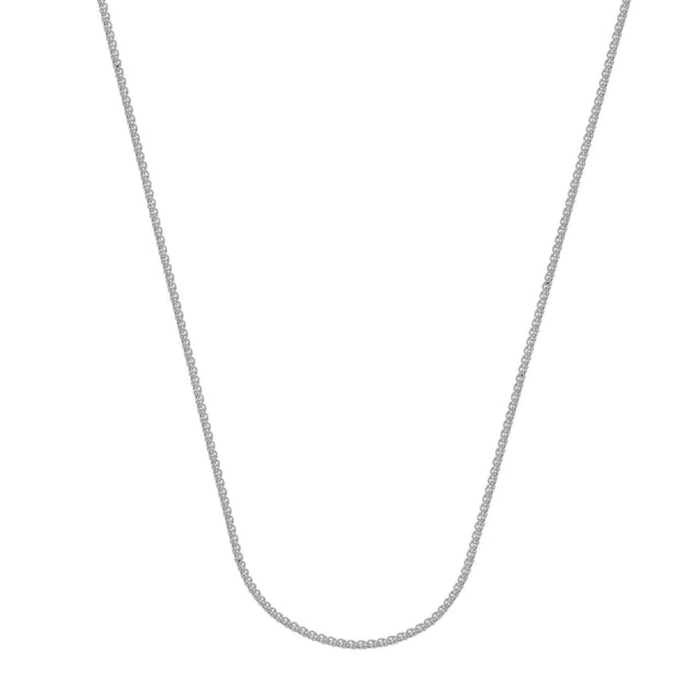 White Gold Solid Wheat Chain Necklace | 1.05mm | 20 inches