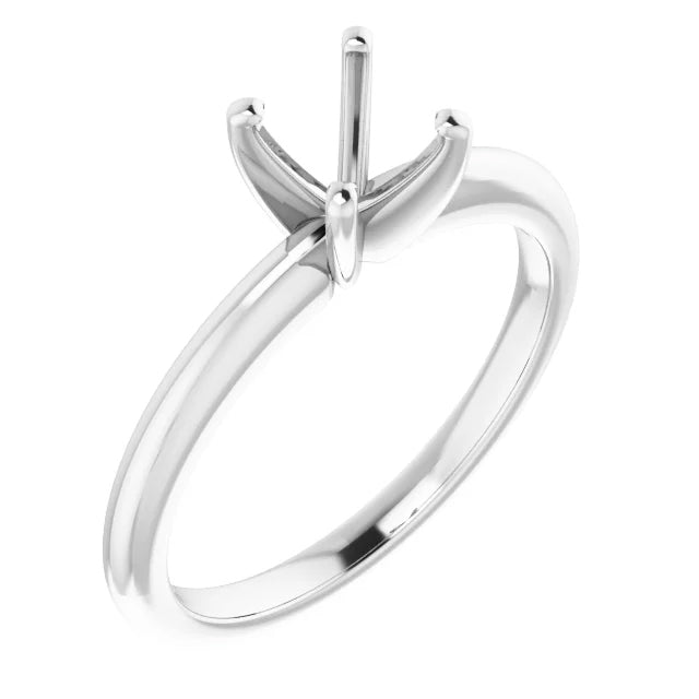 White Gold Solitaire Engagement Ring Setting