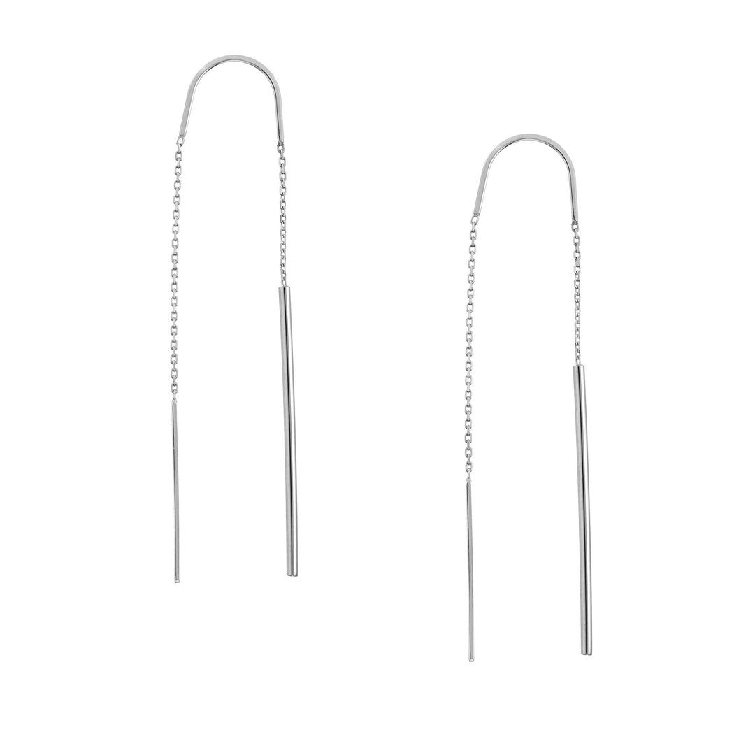 White Gold Threader Earrings