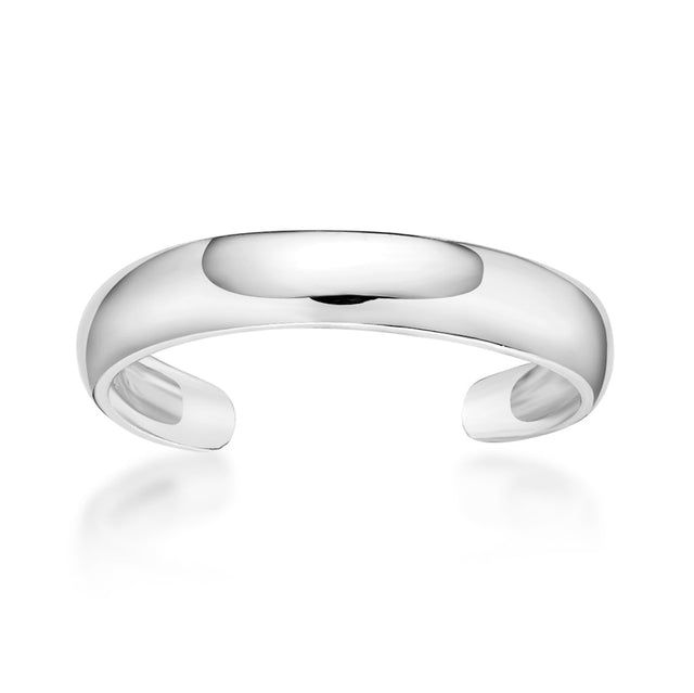 White Gold Toe Ring with Adjustable Band