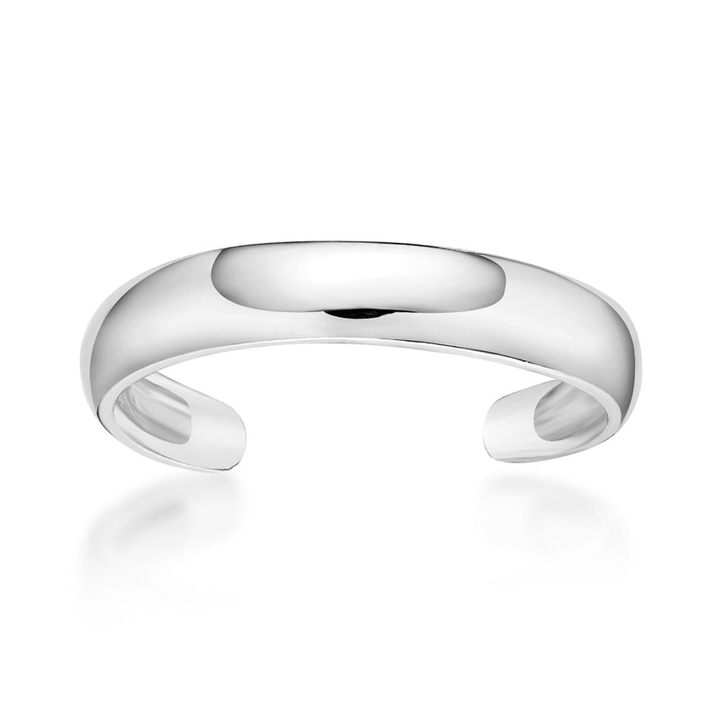 White Gold Toe Ring with Adjustable Band