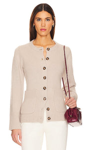 White + Warren Cashmere Luxe Cardigan in Beige - Cardigan de luxe en cachemire White + Warren en beige - 米色白色 + Warren 羊绒奢华开衫 - Weiß + Warren Cashmere Luxe Cardigan in Beige - White + Warren 캐시미어 Luxe 카디건(베이지 색상) - Cardigan Luxe in cashmere bianco + Warren in beige