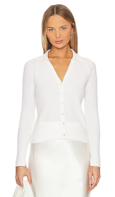 White + Warren Cashmere Polo Top in Ivory - Haut polo en cachemire White + Warren en ivoire - 白色 + Warren 象牙色羊绒 Polo 衫 - White + Warren Kaschmir-Poloshirt in Elfenbein - White + Warren 캐시미어 폴로 탑 색상 - Polo in cashmere bianco + Warren in avorio