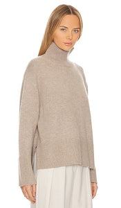 White + Warren Cashmere Standneck in Tan
