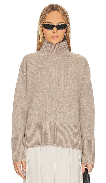 White + Warren Cashmere Standneck in Tan - Col montant en cachemire White + Warren en beige - 白色 + Warren 棕褐色羊绒立领毛衣 - White + Warren Kaschmir-Stehkragenpullover in Hellbraun - White + Warren 캐시미어 스탠드넥(Tan) - Collo alto in cashmere bianco + Warren in marrone chiaro