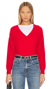 White + Warren Cashmere Sweater in Red - Pull en cachemire White + Warren en rouge - 白色 + Warren 红色羊绒毛衣 - Weiß + Warren Kaschmirpullover in Rot - White + Warren 캐시미어 스웨터레드 색상 - Maglione in cashmere bianco + Warren in rosso