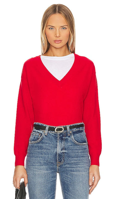 White + Warren Cashmere Sweater in Red - Pull en cachemire White + Warren en rouge - 白色 + Warren 红色羊绒毛衣 - Weiß + Warren Kaschmirpullover in Rot - White + Warren 캐시미어 스웨터레드 색상 - Maglione in cashmere bianco + Warren in rosso