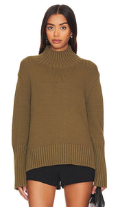 White + Warren High Rib Turtleneck in Olive - Col roulé côtelé haut White + Warren en olive - 白色 + Warren 橄榄色高罗纹高领毛衣 - White + Warren Rollkragenpullover mit hohem Rippenmuster in Oliv - White + Warren 하이 립 터틀넥 올리브 색상 - Dolcevita a coste alte bianco + Warren in verde oliva