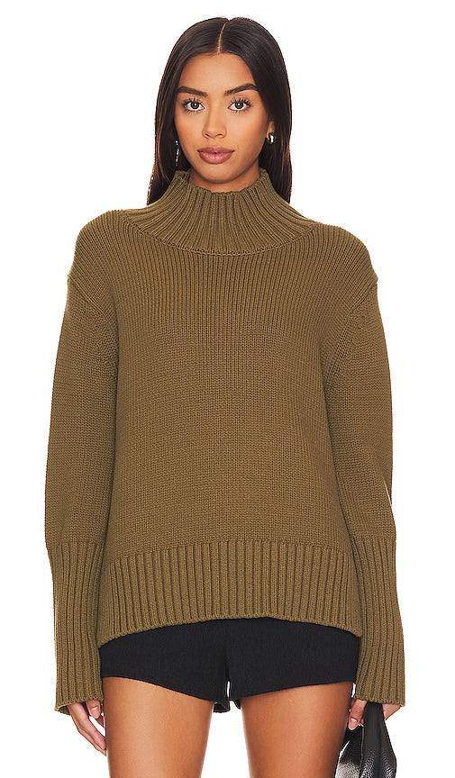 White + Warren High Rib Turtleneck in Olive - Col roulé côtelé haut White + Warren en olive - 白色 + Warren 橄榄色高罗纹高领毛衣 - White + Warren Rollkragenpullover mit hohem Rippenmuster in Oliv - White + Warren 하이 립 터틀넥 올리브 색상 - Dolcevita a coste alte bianco + Warren in verde oliva