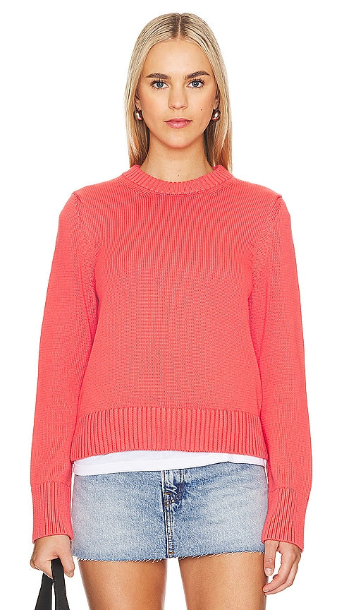 White + Warren Shrunken Crewneck in Coral,Red - Col rond rétréci White + Warren en corail, rouge - 白色 + Warren Shrunken 珊瑚色、红色圆领毛衣 - Weiß + Warren Shrunken Crewneck in Koralle, Rot - White + Warren Shrunken 크루넥 코랄,레드 색상 - Girocollo rimpicciolito White + Warren in corallo, rosso