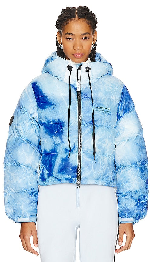 Whitespace Cropped Puffer Jacket in Blue