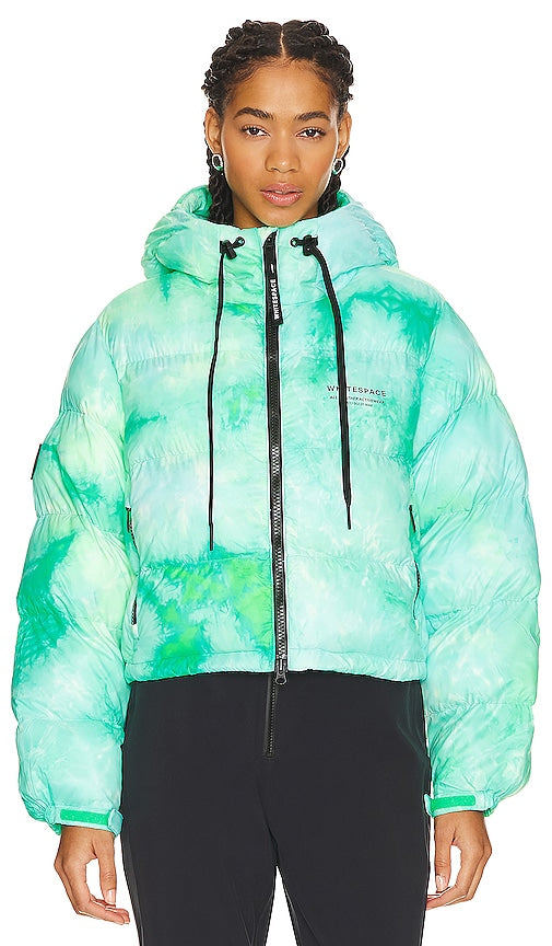 Whitespace Cropped Puffer Jacket in Green