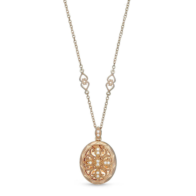 With You Lockets Addison Rose Gold-Plated Locket Necklace