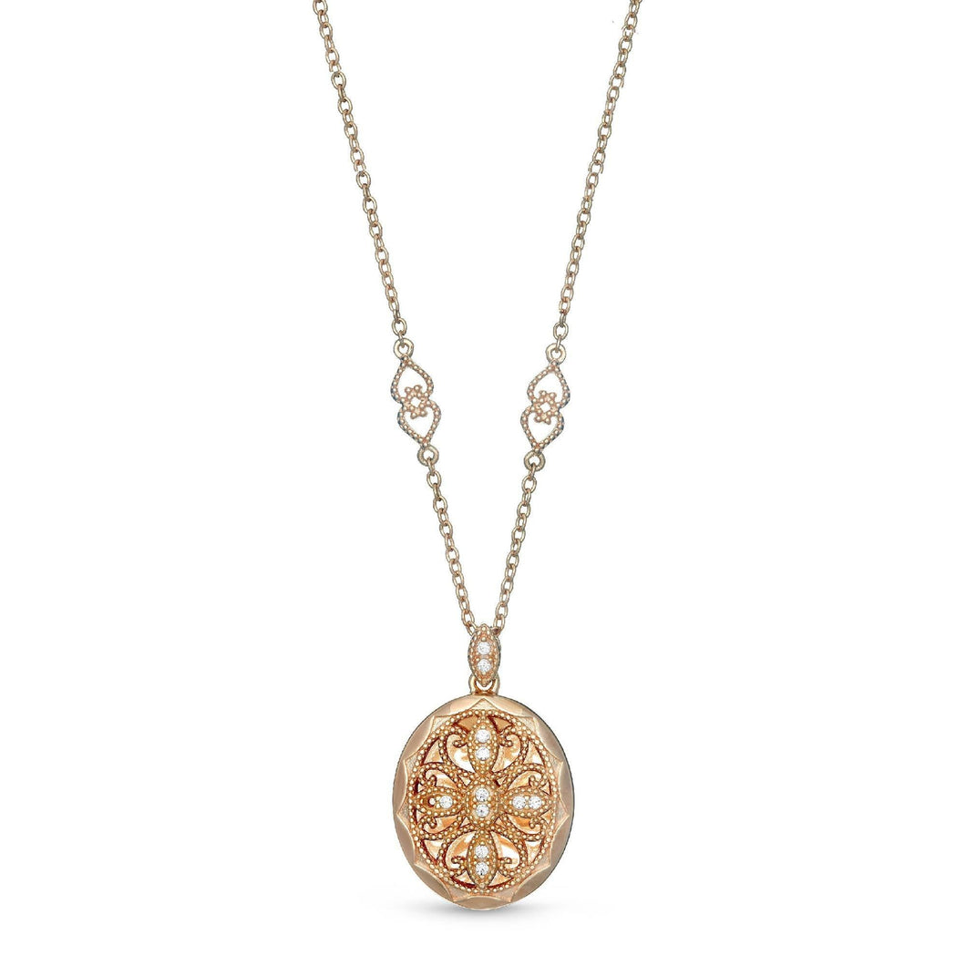 With You Lockets Addison Rose Gold-Plated Locket Necklace