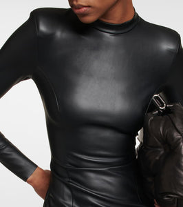 Wolford Faux-leather midi dress